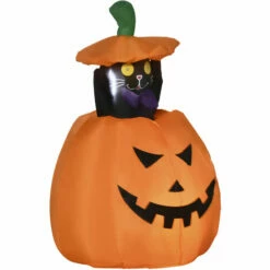 Outsunny 4' Inflatable Halloween Pumpkin Outdoor Decoration Waterproof LED Light