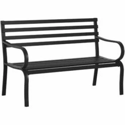 Outsunny 2 Seater Bench Garden Furniture Outdoor Metal Loveseat Seat Patio Chair