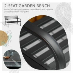 Outsunny 2 Seater Bench Garden Furniture Outdoor Metal Loveseat Seat Patio Chair 10 Outsunny 2 Seater Bench Garden Furniture Outdoor Metal Loveseat Seat Patio Chair -Outsunny store 6760231 4