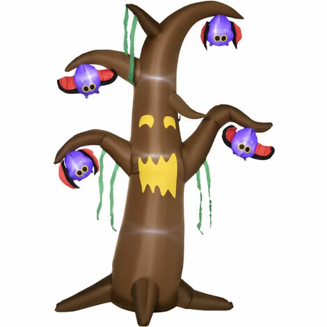Outsunny 8' Inflatable Halloween Ghost Tree W/ Upside-down Bats For Lawn Party 3 Outsunny 8' Inflatable Halloween Ghost Tree W/ Upside-down Bats For Lawn Party