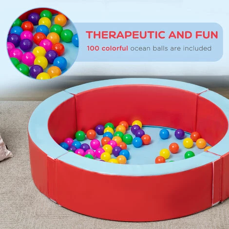 Outsunny Ball Pit Pool W/ Removable & Washable Cover, 100 Colourful Balls, 7 Outsunny Ball Pit Pool W/ Removable & Washable Cover, 100 Colourful Balls, - Image 5