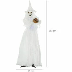 Alternative view of Outsunny 72" Witch Halloween Decoration W/ Motion Activated Light Up Eyes Body