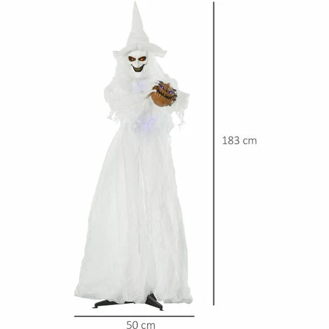 Outsunny 72" Witch Halloween Decoration W/ Motion Activated Light Up Eyes Body 4 Outsunny 72" Witch Halloween Decoration W/ Motion Activated Light Up Eyes Body - Image 2