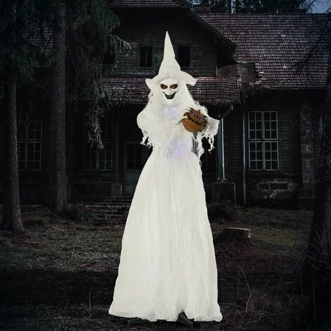 Outsunny 72" Witch Halloween Decoration W/ Motion Activated Light Up Eyes Body 5 Outsunny 72" Witch Halloween Decoration W/ Motion Activated Light Up Eyes Body - Image 3