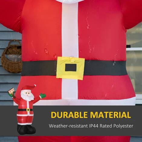 Outsunny 8' Inflatable Christmas Santa Claus Holds Light Sign Of Blessings LED 7 Outsunny 8' Inflatable Christmas Santa Claus Holds Light Sign Of Blessings LED - Image 5
