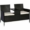 Outsunny Companion Seat Table Chair Conservatory Rattan Loveseat Garden Bench -Outsunny store 7061038 1