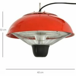 Outsunny Patio Heater 1500W Electric Aluminium Ceiling Hanging Garden Light Lamp -Outsunny store 7061053 2