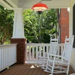 Outsunny Patio Heater 1500W Electric Aluminium Ceiling Hanging Garden Light Lamp -Outsunny store 7061053 3