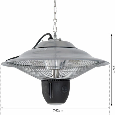 Outsunny Patio Ceiling Hanging Heater 1500W Electric Aluminium Remote Control Outsunny Patio Ceiling Hanging Heater 1500W Electric Aluminium Remote Control -Outsunny store 7061066 2