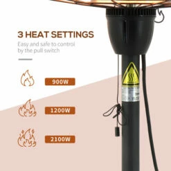 Outsunny 2.1kW Infrared Table Top Patio Heater With 3 Heat Settings, IP44 Rated -Outsunny store 71583381 4