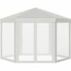 Outsunny Garden Hexagonal Gazebo Patio Outdoor Canopy Patio Party Tent White -Outsunny store 7186692 1