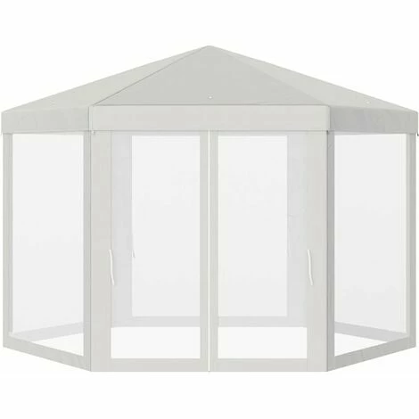 Outsunny Garden Hexagonal Gazebo Patio Outdoor Canopy Patio Party Tent White Outsunny Garden Hexagonal Gazebo Patio Outdoor Canopy Patio Party Tent White -Outsunny store 7186692 1