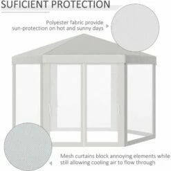 Outsunny Garden Hexagonal Gazebo Patio Outdoor Canopy Patio Party Tent White 5 Outsunny Garden Hexagonal Gazebo Patio Outdoor Canopy Patio Party Tent White -Outsunny store 7186692 4