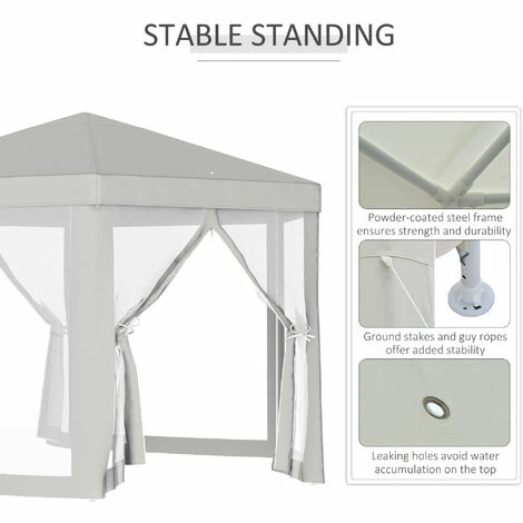 Outsunny Garden Hexagonal Gazebo Patio Outdoor Canopy Patio Party Tent White Outsunny Garden Hexagonal Gazebo Patio Outdoor Canopy Patio Party Tent White -Outsunny store 7186692 5