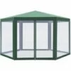 Outsunny Garden Hexagonal Gazebo Patio Outdoor Canopy Patio Party Tent Green -Outsunny store 7186693 1