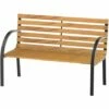 Outsunny 2 Seater Garden Bench Metal Wooden Slatted Seat Backrest Patio Chair 1 Outsunny 2 Seater Garden Bench Metal Wooden Slatted Seat Backrest Patio Chair -Outsunny store 7186694 1