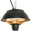 Outsunny 600W Electric Heater Ceiling Hanging Halogen Light W/ Hook Chain Black -Outsunny store 7186695 1