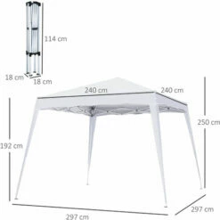 Outsunny Garden Pop Up Gazebo Tent Party Water-resistant 2.5 X 2.5M White 3 Outsunny Garden Pop Up Gazebo Tent Party Water-resistant 2.5 X 2.5M White -Outsunny store 7441228 2