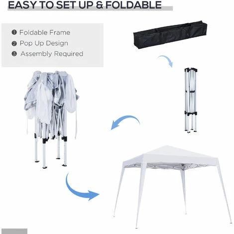 Outsunny Garden Pop up Gazebo Tent Party Water-resistant 2.5 x 2.5M White Outsunny Garden Pop Up Gazebo Tent Party Water-resistant 2.5 X 2.5M White -Outsunny store 7441228 4