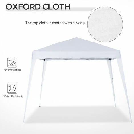 Outsunny Garden Pop up Gazebo Tent Party Water-resistant 2.5 x 2.5M White Outsunny Garden Pop Up Gazebo Tent Party Water-resistant 2.5 X 2.5M White -Outsunny store 7441228 5