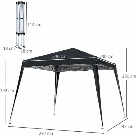 Outsunny Garden Pop up Gazebo Tent Marquee Party Water-resistant 2.5 x 2.5M Outsunny Garden Pop Up Gazebo Tent Marquee Party Water-resistant 2.5 X 2.5M -Outsunny store 7441247 2