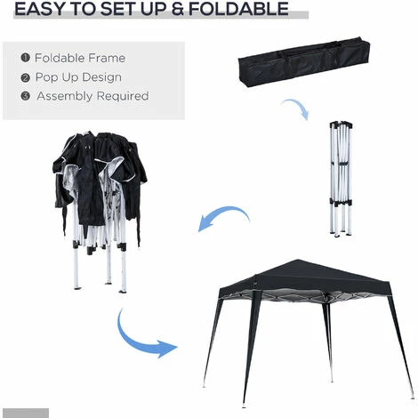Outsunny Garden Pop up Gazebo Tent Marquee Party Water-resistant 2.5 x 2.5M Outsunny Garden Pop Up Gazebo Tent Marquee Party Water-resistant 2.5 X 2.5M -Outsunny store 7441247 4
