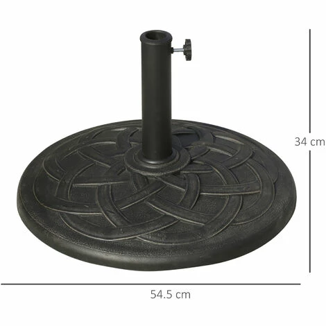 19KG Outsunny Garden Parasol Base Stand Metal Patio Sun Umbrella Holder Resin 4 19KG Outsunny Garden Parasol Base Stand Metal Patio Sun Umbrella Holder Resin - Image 2
