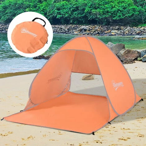 Outsunny 2-3 Person Pop Up Tent Instant Camping Tent Sun Shade Shelter, Orange 5 Outsunny 2-3 Person Pop Up Tent Instant Camping Tent Sun Shade Shelter, Orange - Image 3