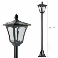 Alternative view of Outsunny Outdoor Garden Solar Light With Base IP44 Optical Control Dimmable