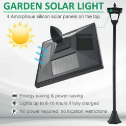 Outsunny Outdoor Garden Solar Light With Base IP44 Optical Control Dimmable 10 Outsunny Outdoor Garden Solar Light With Base IP44 Optical Control Dimmable -Outsunny store 7792242 4