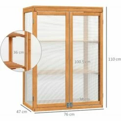 Outsunny 2 Shelves Wooden Cold Frame Grow House Greenhouse Outdoor Plant Storage -Outsunny store 7835093 2