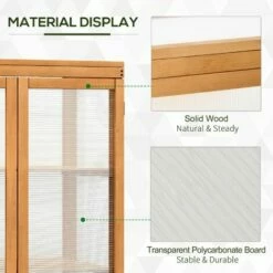 Outsunny 2 Shelves Wooden Cold Frame Grow House Greenhouse Outdoor Plant Storage -Outsunny store 7835093 4