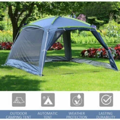 Outsunny Camping Tent Sun Shelter Shade For Garden Park Outdoor Dark Green -Outsunny store 7835130 4