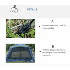 Outsunny Camping Tent Sun Shelter Shade For Garden Park Outdoor Dark Green -Outsunny store 7835130 5