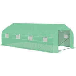 Outsunny 6 X 3M Walk In Polytunnel Greenhouse Large Outdoor Grow House W/ Door