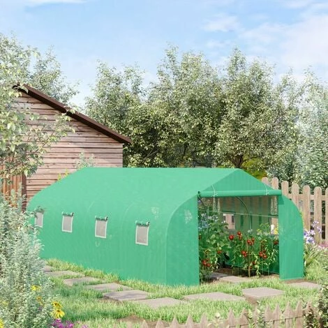Outsunny 6 x 3M Walk in Polytunnel Greenhouse Large Outdoor Grow House w/ Door Outsunny 6 X 3M Walk In Polytunnel Greenhouse Large Outdoor Grow House W/ Door -Outsunny store 7835241 3