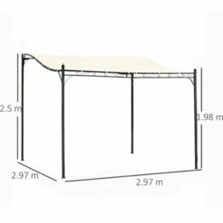 Alternative view of Outsunny 3 X 3M Wall Mounted Awning Free Stand Canopy Shade Garden Porch Pergola