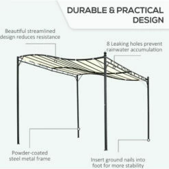 Outsunny 3 X 3M Wall Mounted Awning Free Stand Canopy Shade Garden Porch Pergola -Outsunny store 7835270 4