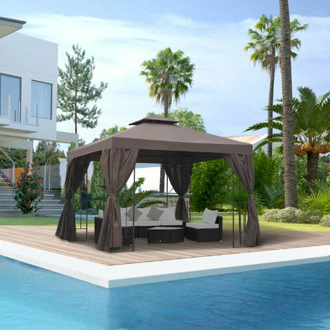 Outsunny 3 x 3(m) Garden Metal Gazebo Sun Shade Shelter Outdoor Party Tent Outsunny 3 X 3(m) Garden Metal Gazebo Sun Shade Shelter Outdoor Party Tent -Outsunny store 7839747 3