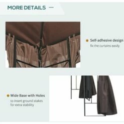 Outsunny 3 X 3(m) Garden Metal Gazebo Sun Shade Shelter Outdoor Party Tent 6 Outsunny 3 X 3(m) Garden Metal Gazebo Sun Shade Shelter Outdoor Party Tent -Outsunny store 7839747 5