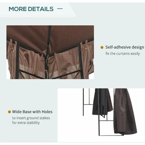 Outsunny 3 x 3(m) Garden Metal Gazebo Sun Shade Shelter Outdoor Party Tent Outsunny 3 X 3(m) Garden Metal Gazebo Sun Shade Shelter Outdoor Party Tent -Outsunny store 7839747 5