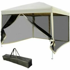Outsunny 2.97 X 2.97m Gazebo Canopy Pop Up Tent Mesh Screen Garden Shade Mesh