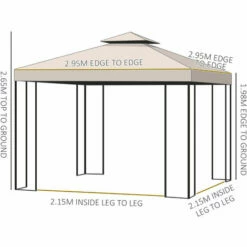 Outsunny 3 X 3m Garden Metal Gazebo Sun Shade Shelter Outdoor Party Tent -Outsunny store 7839764 2