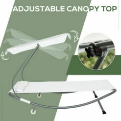 Outsunny Garden Double Hammock Sun Lounger Day Bed Canopy 2 Pillows W/ Stand New -Outsunny store 7839770 4