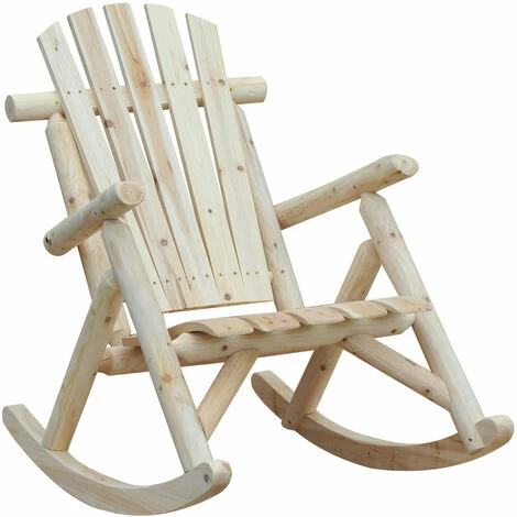 Outsunny Wooden Traditional Rocking Chair Lounger Relaxing Balcony Garden Seat Outsunny Wooden Traditional Rocking Chair Lounger Relaxing Balcony Garden Seat -Outsunny store 7842306 1