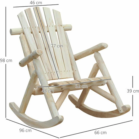 Outsunny Wooden Traditional Rocking Chair Lounger Relaxing Balcony Garden Seat Outsunny Wooden Traditional Rocking Chair Lounger Relaxing Balcony Garden Seat -Outsunny store 7842306 2