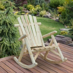 Outsunny Wooden Traditional Rocking Chair Lounger Relaxing Balcony Garden Seat 4 Outsunny Wooden Traditional Rocking Chair Lounger Relaxing Balcony Garden Seat -Outsunny store 7842306 3
