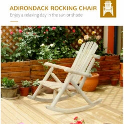 Outsunny Wooden Traditional Rocking Chair Lounger Relaxing Balcony Garden Seat 5 Outsunny Wooden Traditional Rocking Chair Lounger Relaxing Balcony Garden Seat -Outsunny store 7842306 4