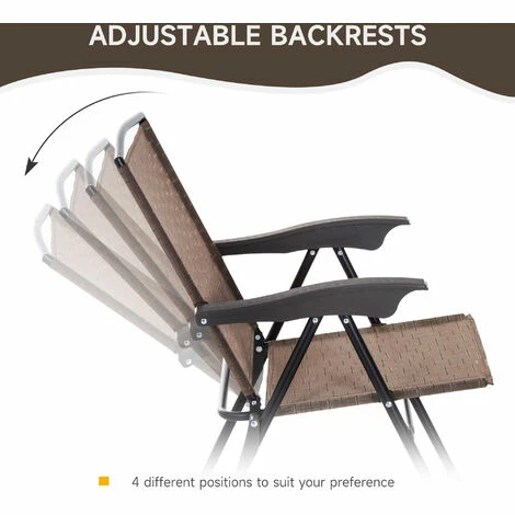 Outsunny Patio Bistro Set Folding Chairs Garden Coffee Table for Balcony Brown Outsunny Patio Bistro Set Folding Chairs Garden Coffee Table For Balcony Brown -Outsunny store 7911266 4