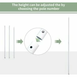 Outsunny 3(m) Awning Sail Shade Canopy Pole Kit Adjustable Pole W/ Rope Metal -Outsunny store 8222160 5